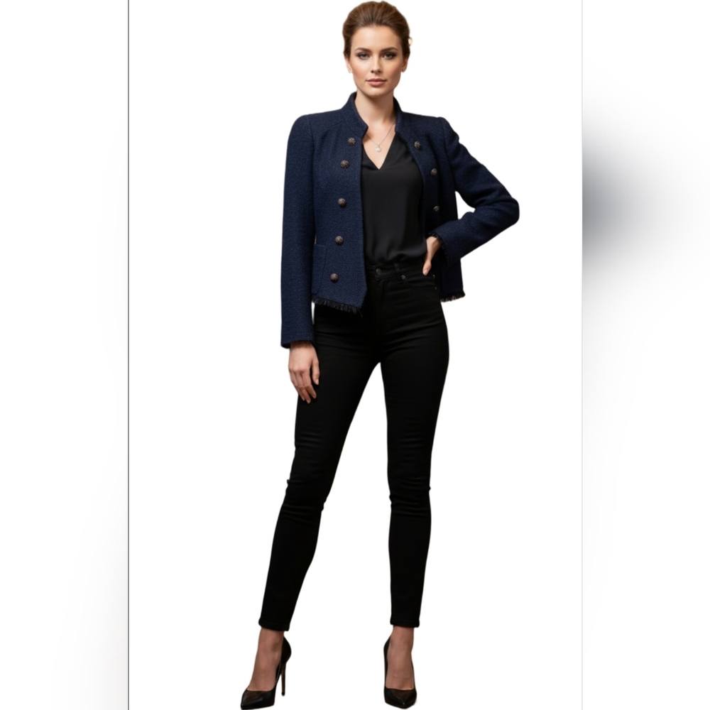Zara Women's Wool Militaryโ Inspired Cropped Jacket in size Medium